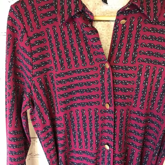 Talbots Long Sleeve Equestrian Grandmillenial Cotton Knit Midi Shirt Dress M - Picture 4 of 11